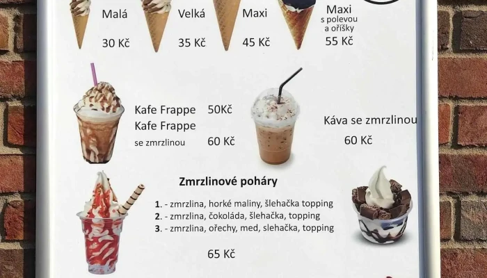 Zmrzlina Zebrak Menu - Plzeňská 30